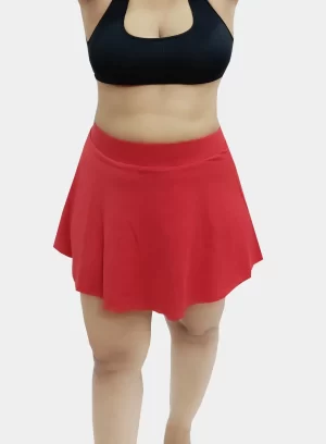 Red Petite Pop Flared Skater Skirt