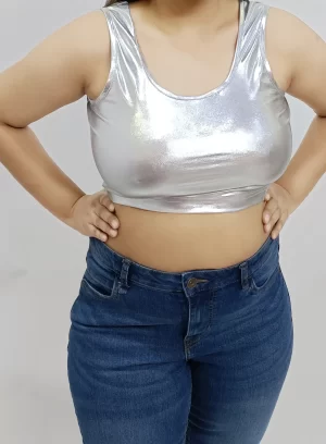 Shiny Metallic Crop Top