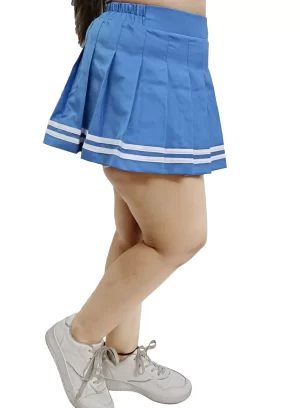 Flared Adorable Plain Mini Skirt Skater ( Sky Blue )