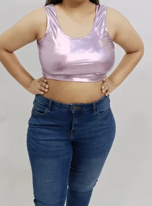 Shiny Metallic Crop Top