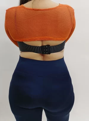 Neon Orange Girls & Women’s Fishnet Crop See Through Cover up